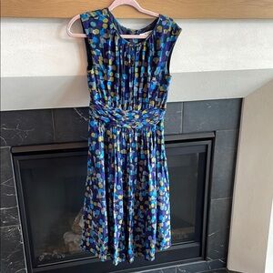 Boden Pleated Dot Dress